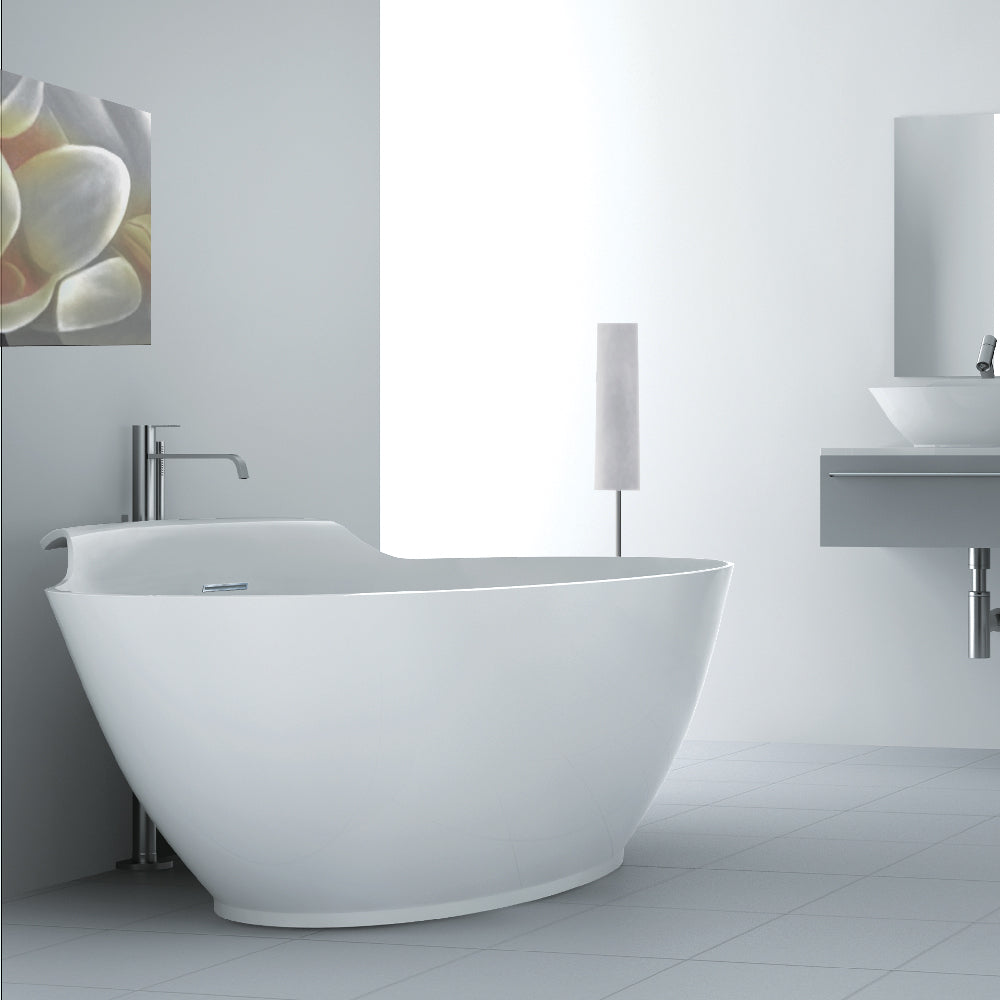 Acritec Gauguin 46512 Freestanding Cast Composite Soaker Bathtub 68 x 40-1/2 x 25-3/4 in White