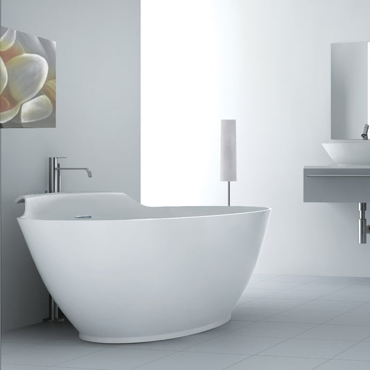 Acritec Gauguin 46512 Freestanding Cast Composite Soaker Bathtub 68 x 40-1/2 x 25-3/4 in White