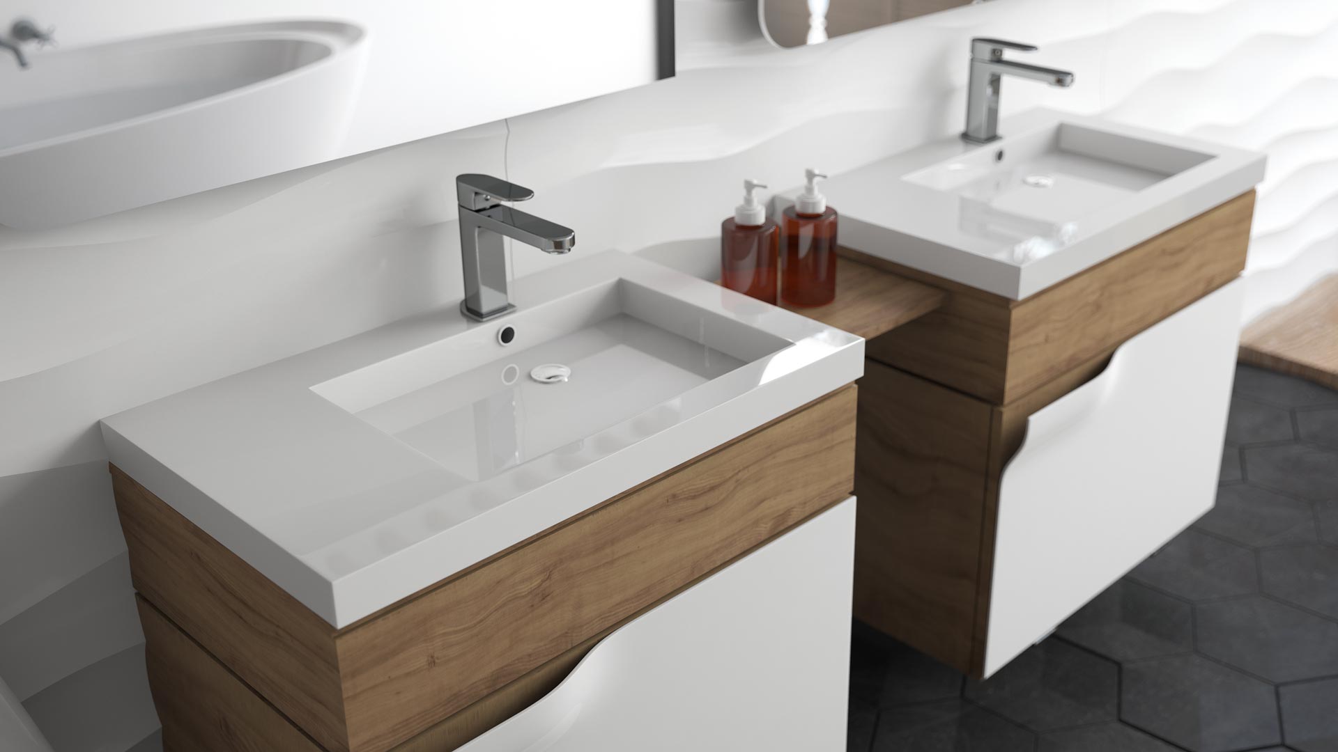 Acritec Pure Single Offset Bowl Composite Basin, White