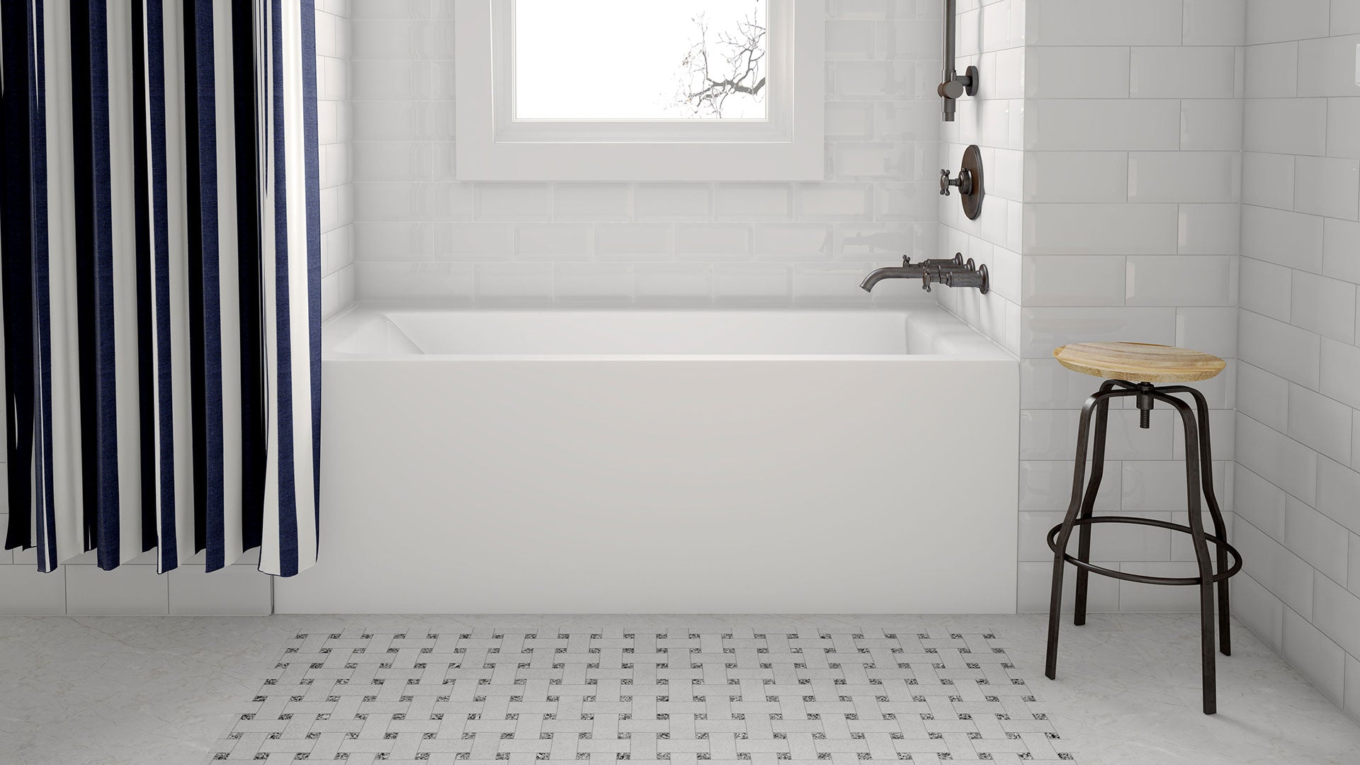 Acritec Simplicity Pure 7234 Alcove Bathtub – Front View