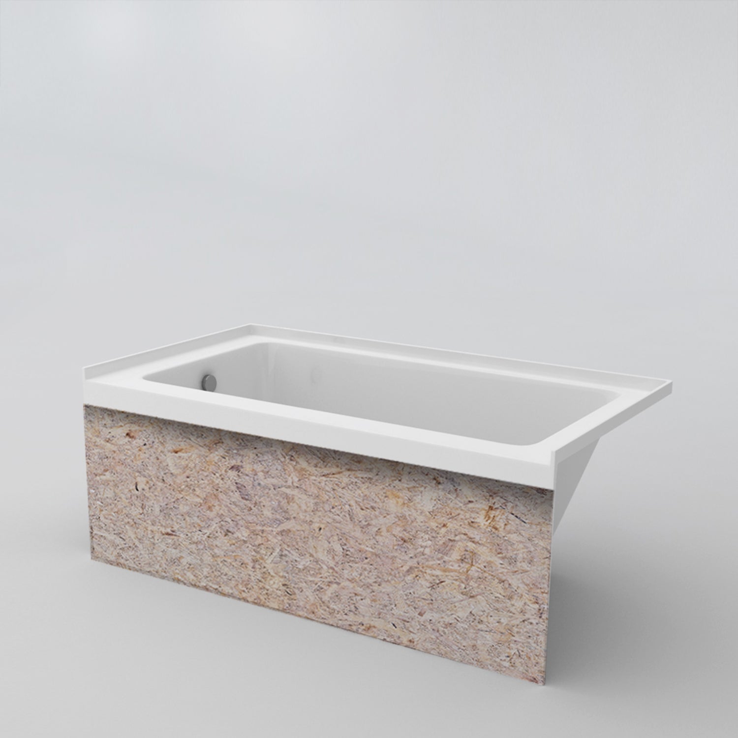 Acritec Simplicity Wood Panel 6030 Alcove Bathtub – Wood Apron for Tile Application