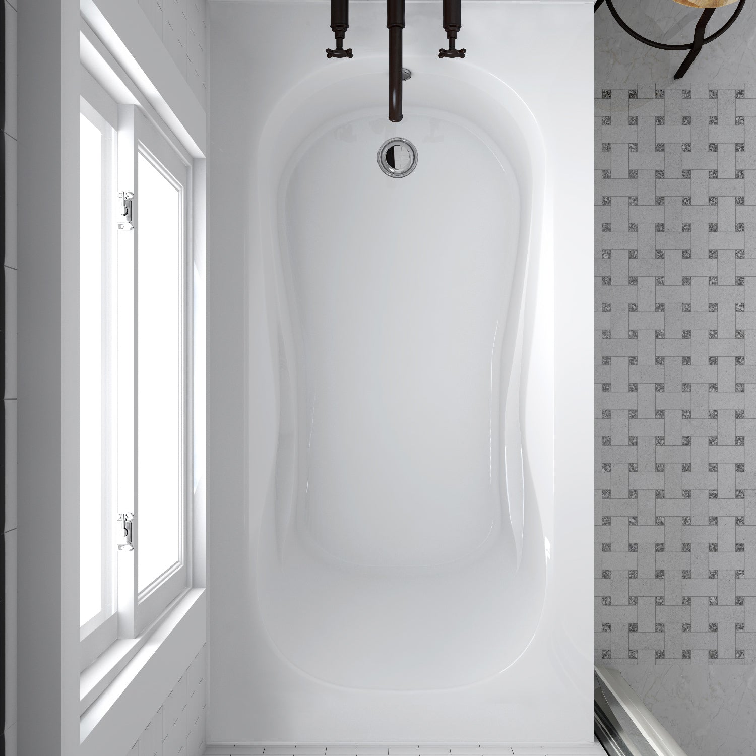 Acritec Robson Pure 6032 Alcove Bathtub – Top View
