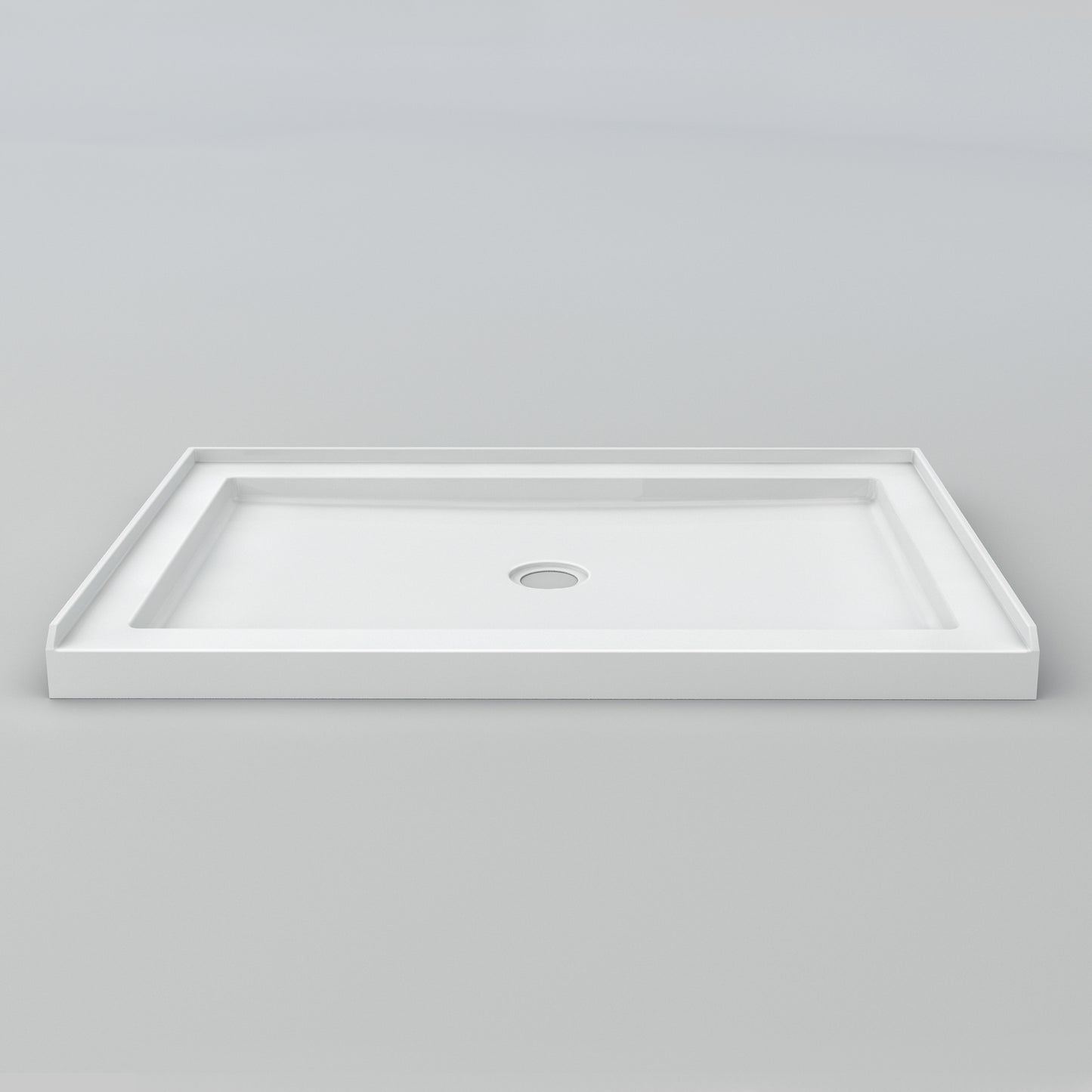 Acritec Low Profile single threshold shower base in white, available in many sizes with center or end drain