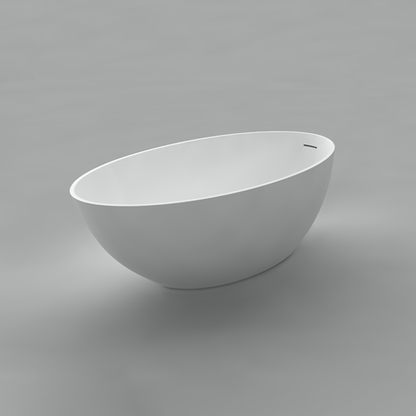 Acritec Aida 46520 Freestanding Cast Composite Bathtub Top View White