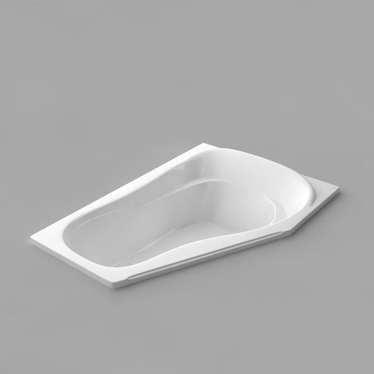 Acritec Boudoir Drop-In Bathtub – Left-Hand Drain – 60” × 42” – White