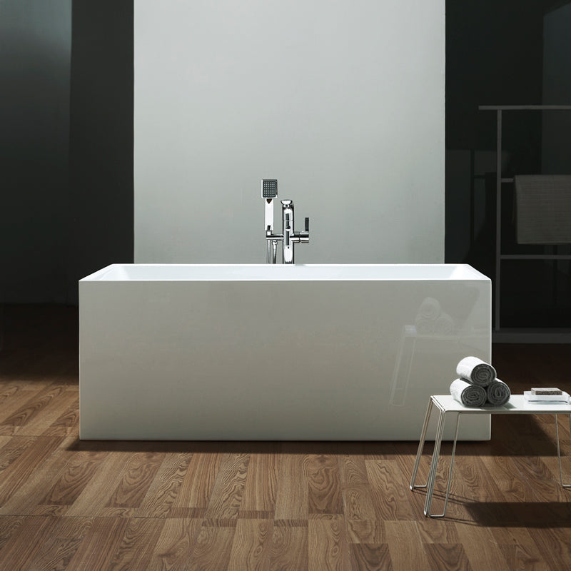 Acritec Cadence 59" Freestanding Acrylic Soaker Bathtub – White