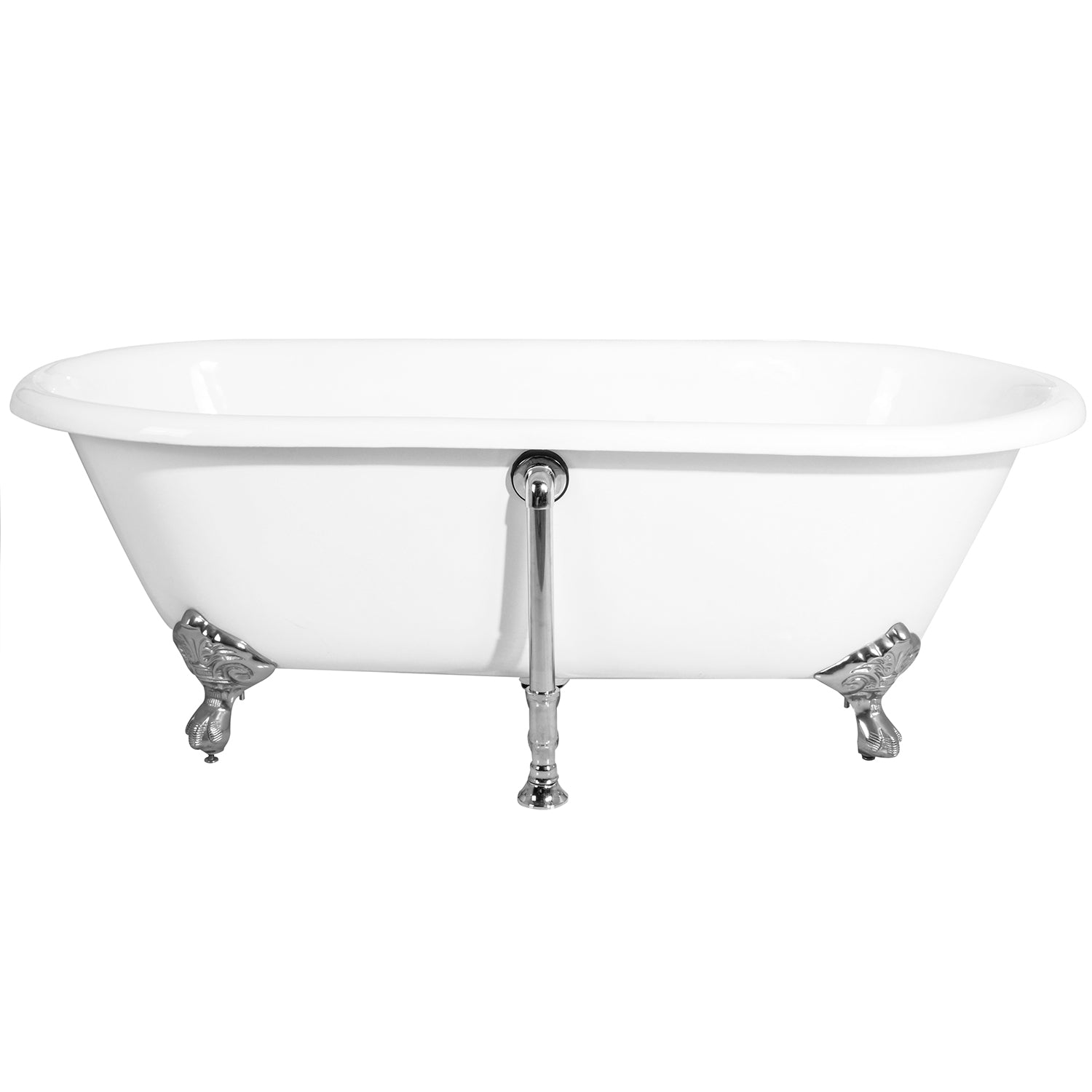 Acritec Cetus 60 48010 – Back view, cast iron double-ended clawfoot tub