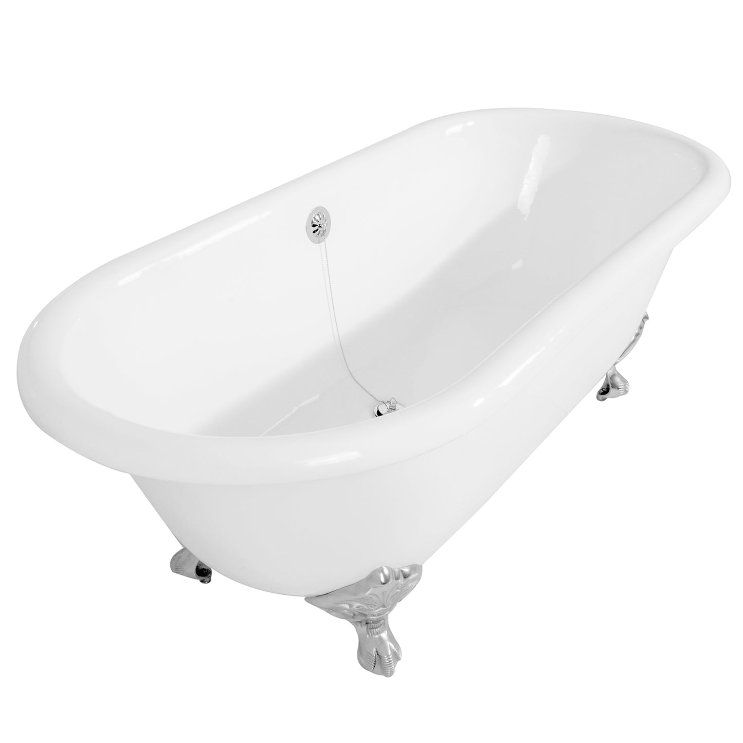 Acritec Cetus 67 48012 – Top-down view, cast iron clawfoot bathtub