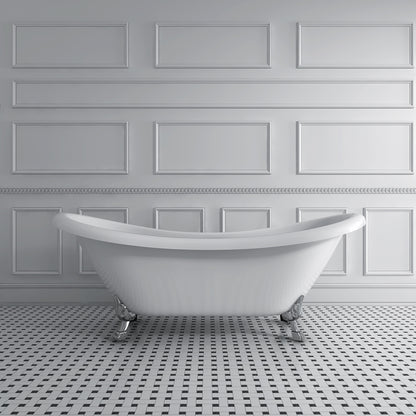 Acritec Rhapsody 43171 – Lifestyle view, acrylic double-ended clawfoot bathtub
