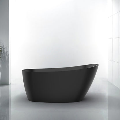 Acritec Claude 59" Freestanding Bathtub – Matte Black