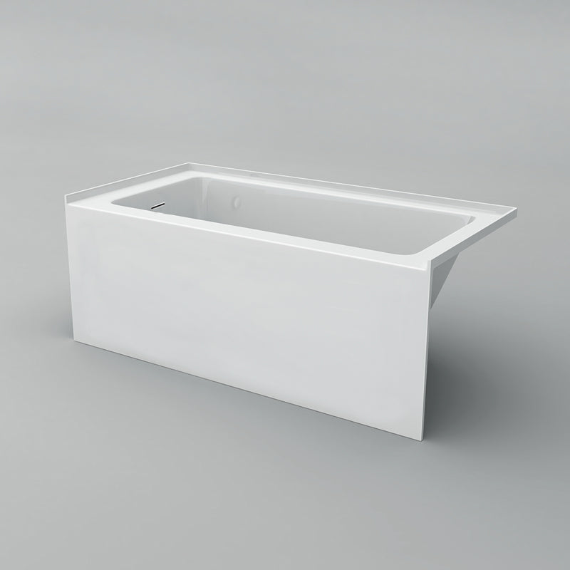 Acritec Clear Linear 6032 Alcove Bathtub – Linear Drain White Acrylic