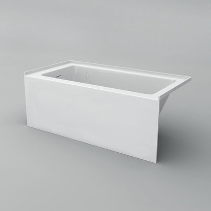 Acritec Clear Linear 6030 Alcove Bathtub – Linear Drain White Acrylic