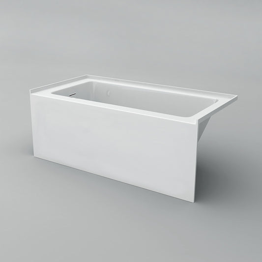 Acritec Clear Linear 6030 Alcove Bathtub – Linear Drain White Acrylic