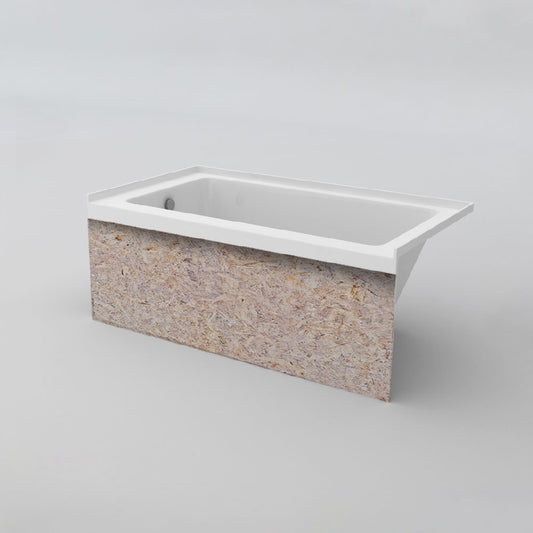 Acritec Clear Wood Panel 6632 Alcove Bathtub – 5.5 ft. Wood Apron for Tile
