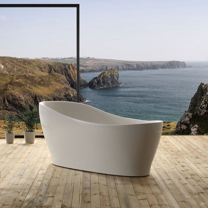 Acritec Florence 70⅞" Freestanding Acrylic Soaker Bathtub – White