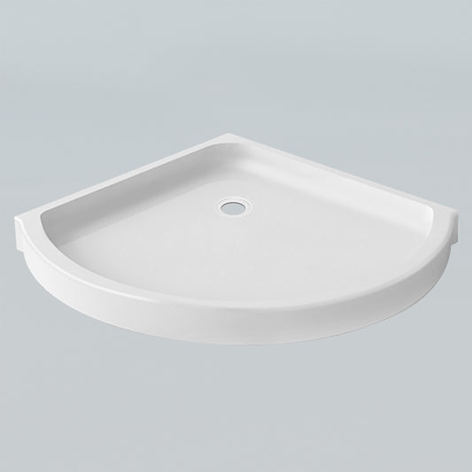 Acritec Belly Round Front shower base in white, 34" x 34" or 36" x 36" with center drain