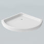 Acritec Belly Round Front shower base in white, 34" x 34" or 36" x 36" with center drain