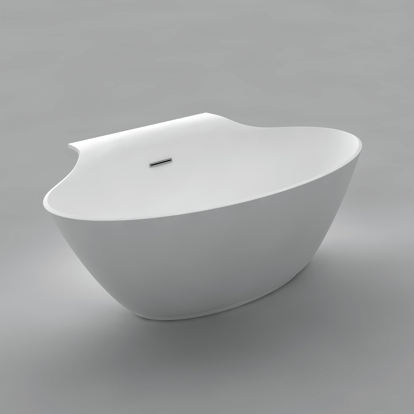 Acritec Gauguin 46512 Freestanding Cast Composite Bathtub Side View White