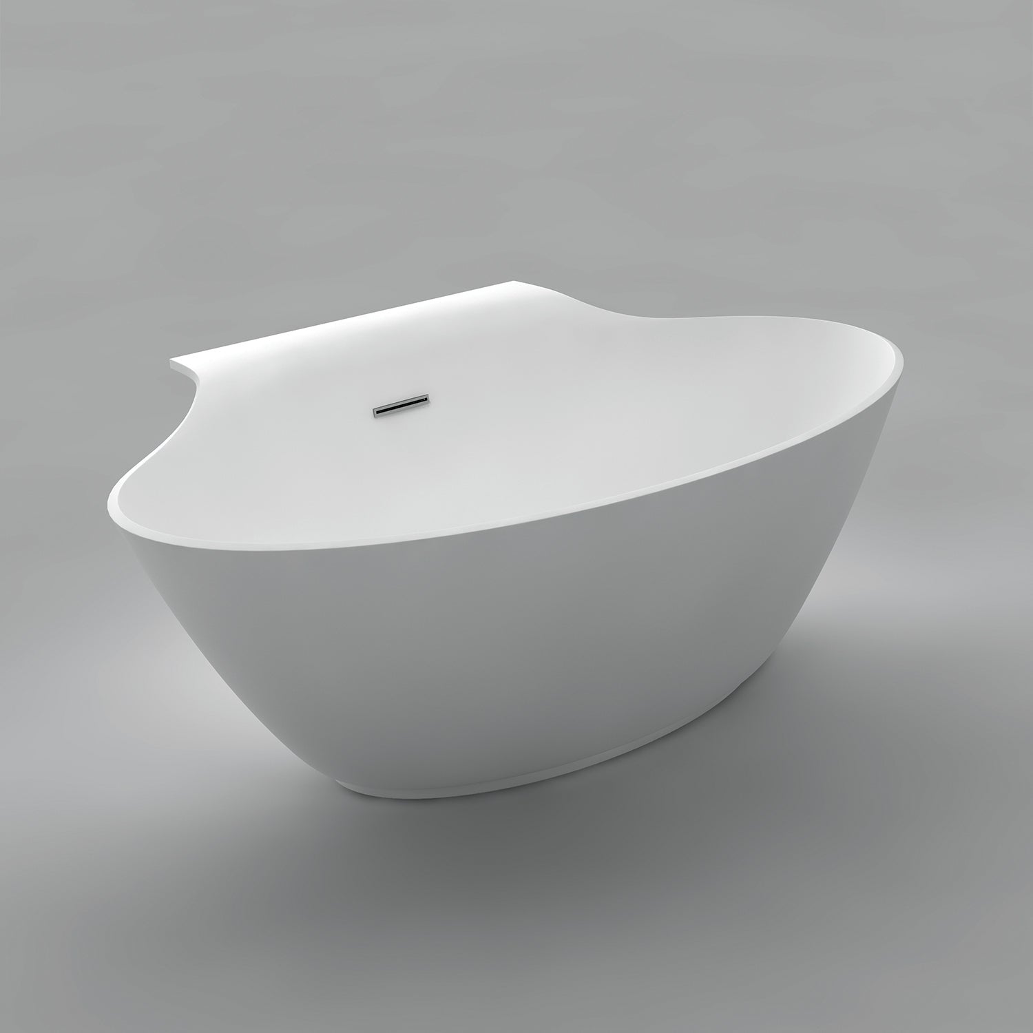 Acritec Gauguin 46512 Freestanding Cast Composite Bathtub Side View White
