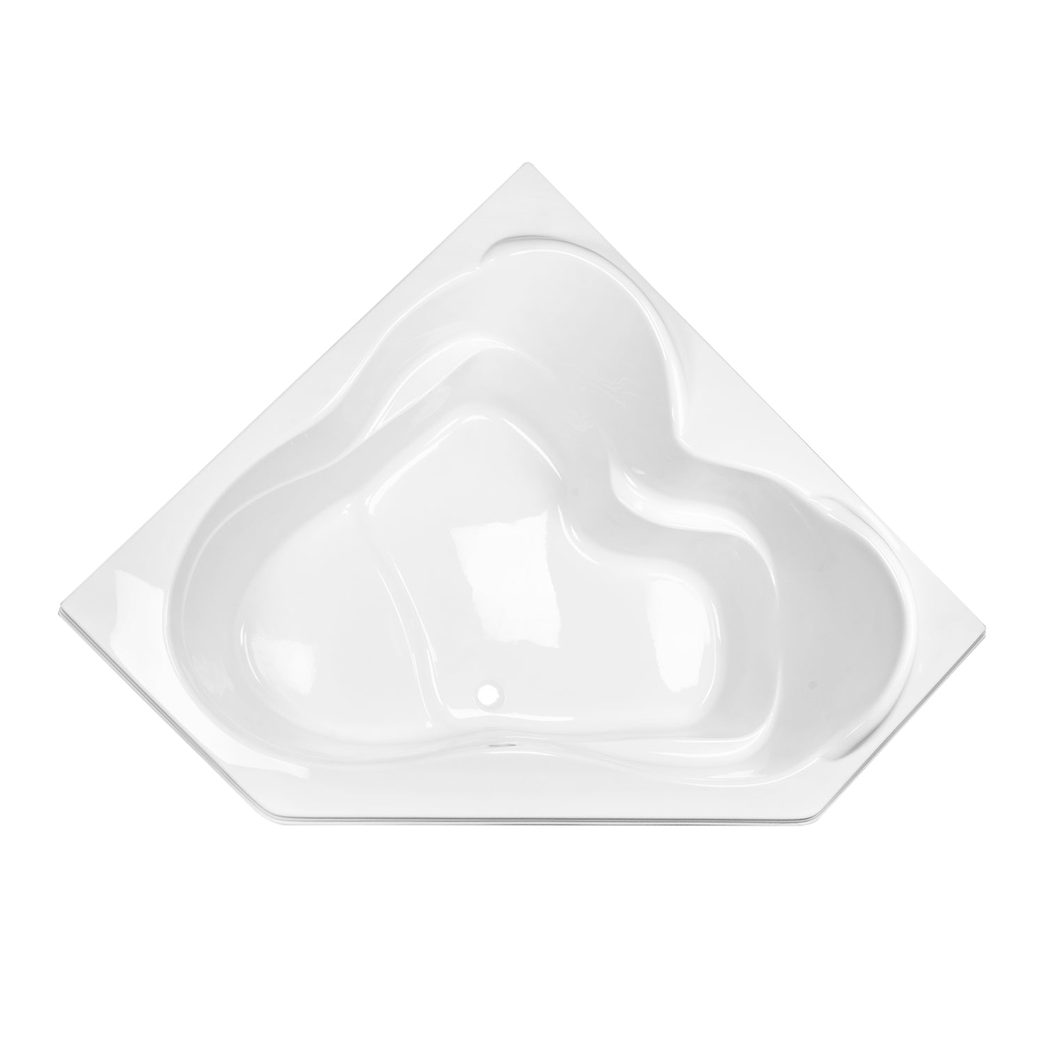 Acritec Goddess 60 Corner Drop-In Bathtub – Top View – 60” × 60” – White
