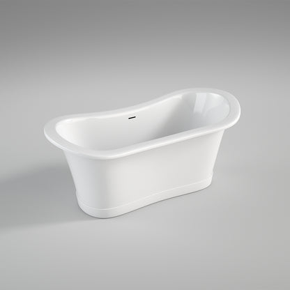 Acritec Hawthorne 67" Freestanding Bathtub – White Side View