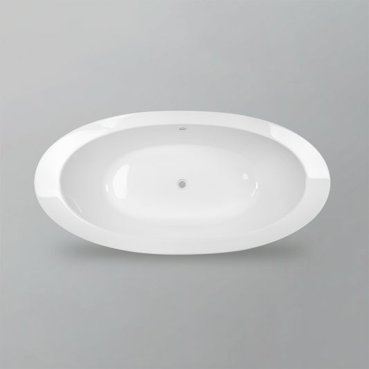 Acritec JF180A Oval Drop-In Bathtub – 72” × 34⅝” – White