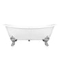 Acritec Kelpie 48035 72-inch Cast Iron Double-Ended Roll Top Clawfoot Bathtub – White