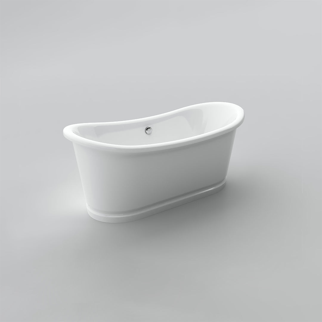 Acritec Kraken Cast Iron Freestanding Bathtub 66 x 28 x 29 White Side View