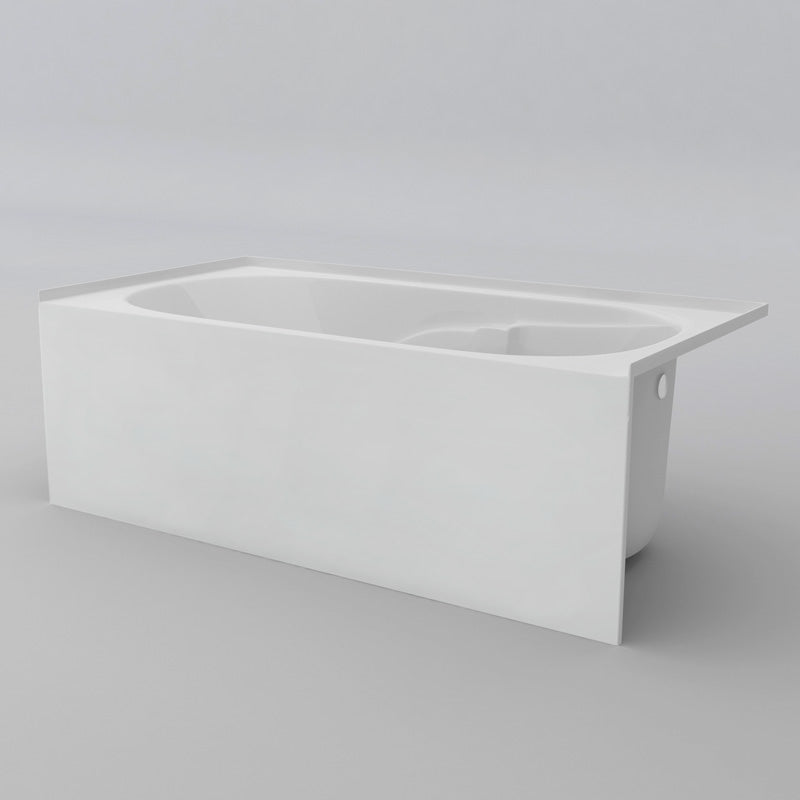 Acritec Lady Rotterdam Pure 7236 Alcove Bathtub – 6 ft. Extra-Wide Decorative White Acrylic