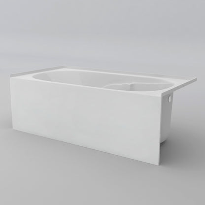Acritec Lady Rotterdam Pure 7236 Alcove Bathtub – 6 ft. Extra-Wide Decorative White Acrylic