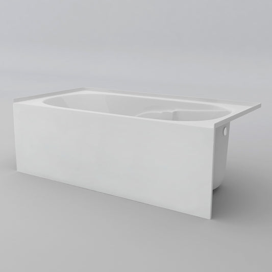 Acritec Lady Amsterdam Pure 6634 Alcove Bathtub – 5.5 ft. Decorative White Acrylic