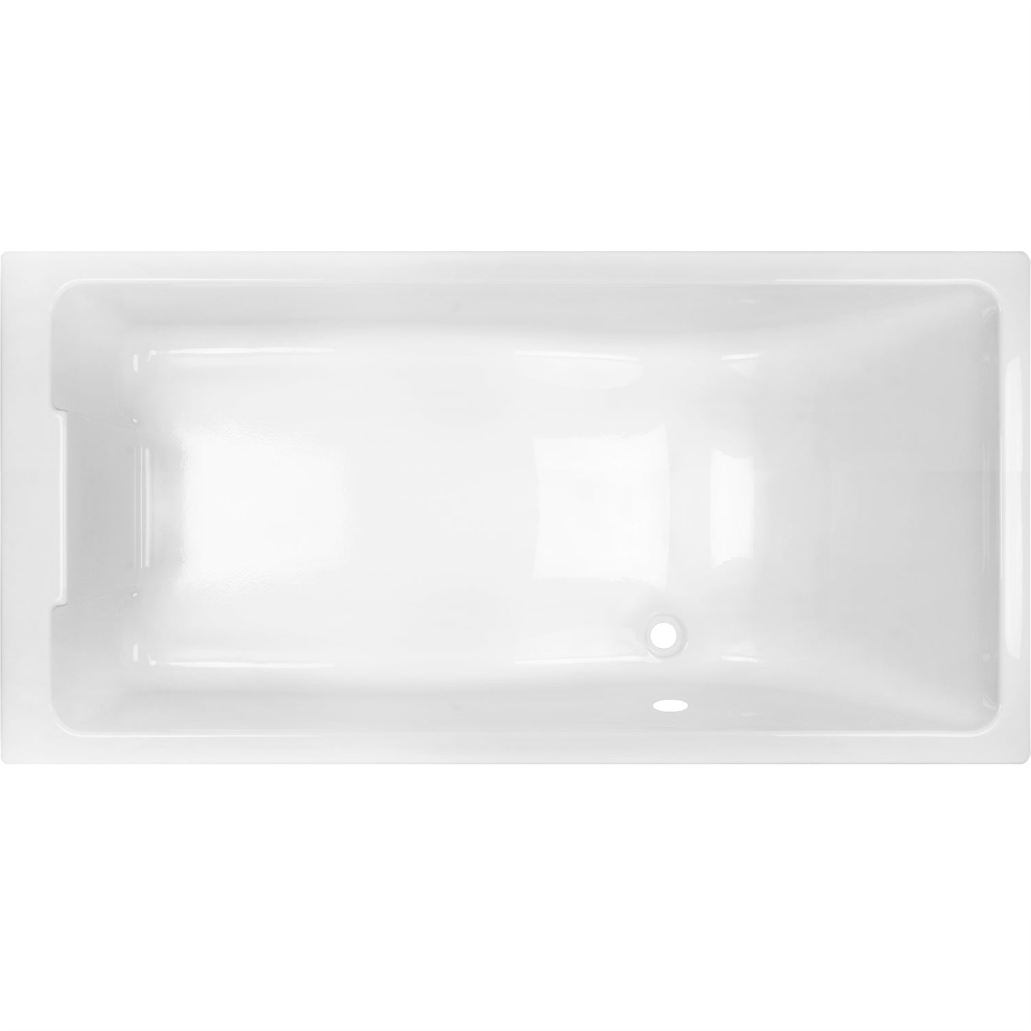 Acritec Lounge Drop-In Bathtub – Top View – 65¼” × 32” – White