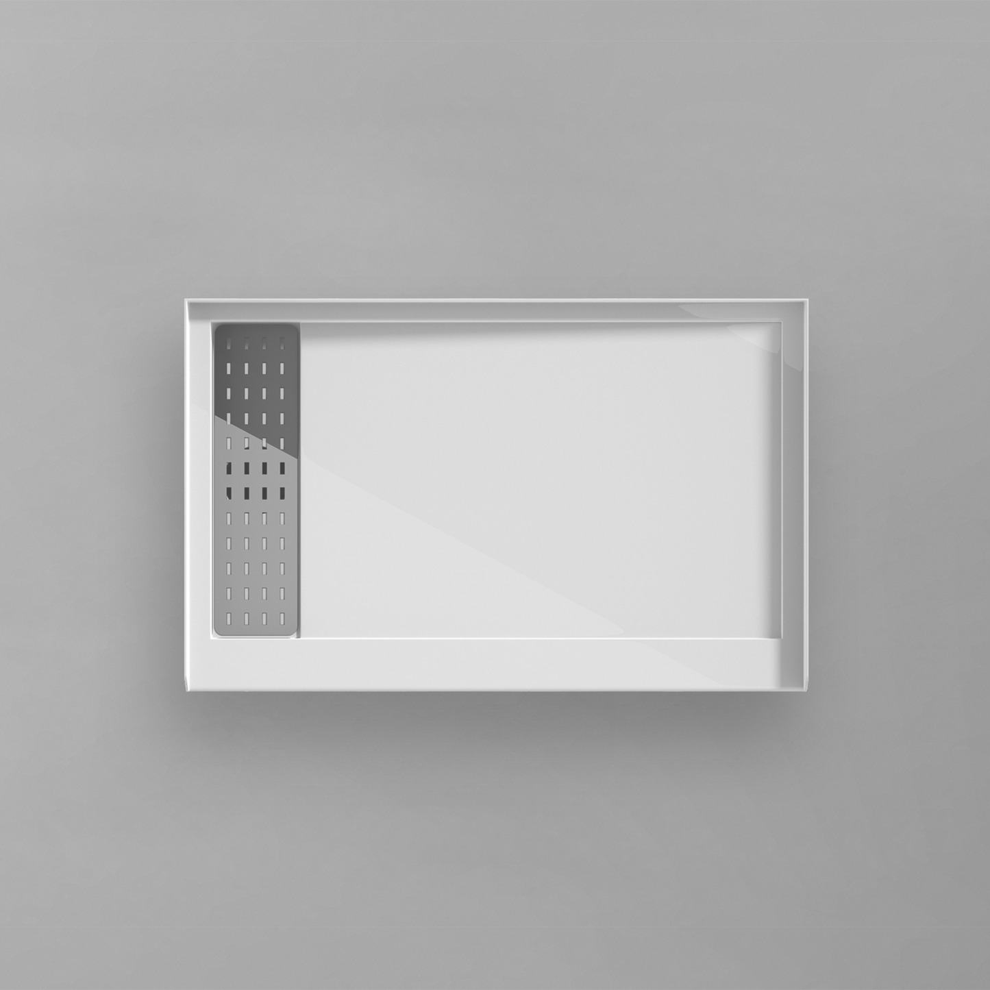 Acritec Linear End Drain Single Threshold Shower Base – 48" to 60"