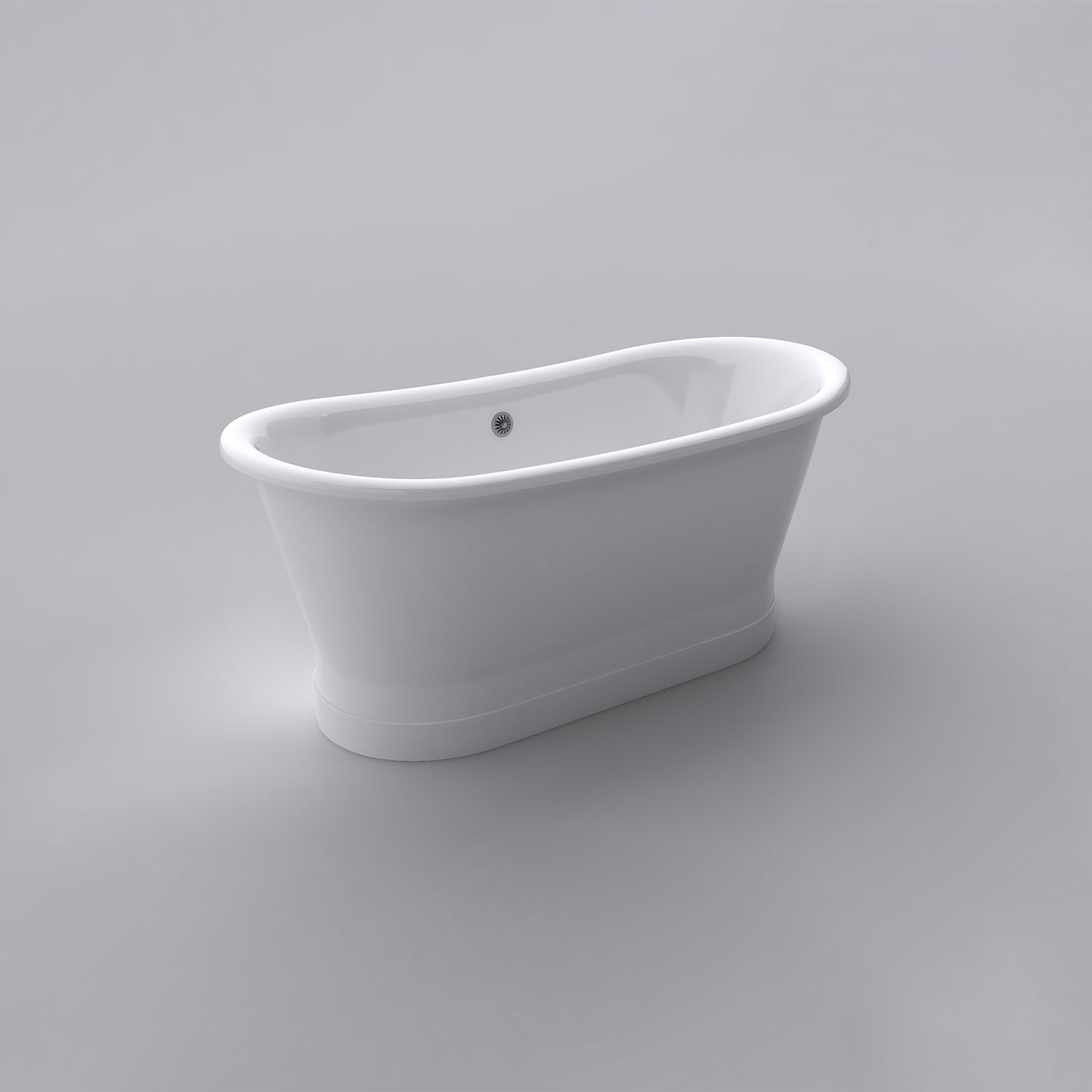 Acritec Lusca White Cast Iron Freestanding Bathtub Side View