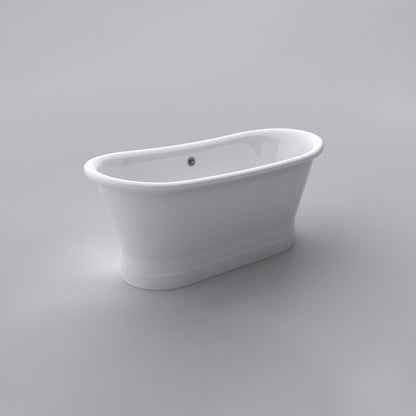 Acritec Lusca White Cast Iron Freestanding Bathtub Side View