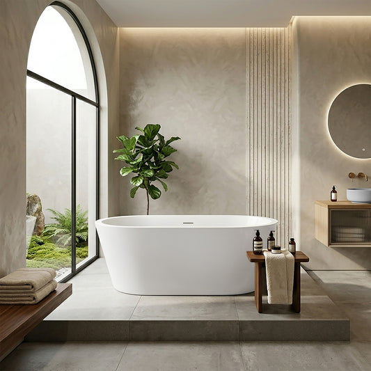 Acritec Lyon Series 67" Freestanding Bathtub – White