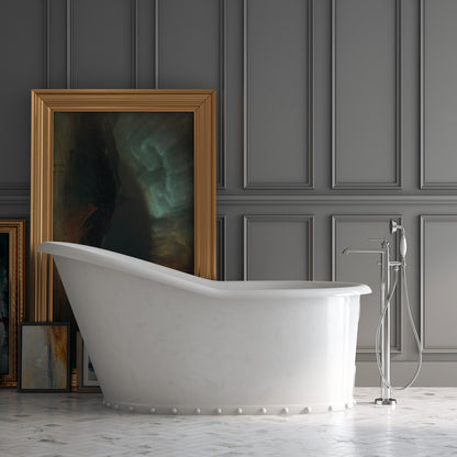 Acritec Makara Cast Iron Freestanding Slipper Bathtub 67 x 30 x 32 White