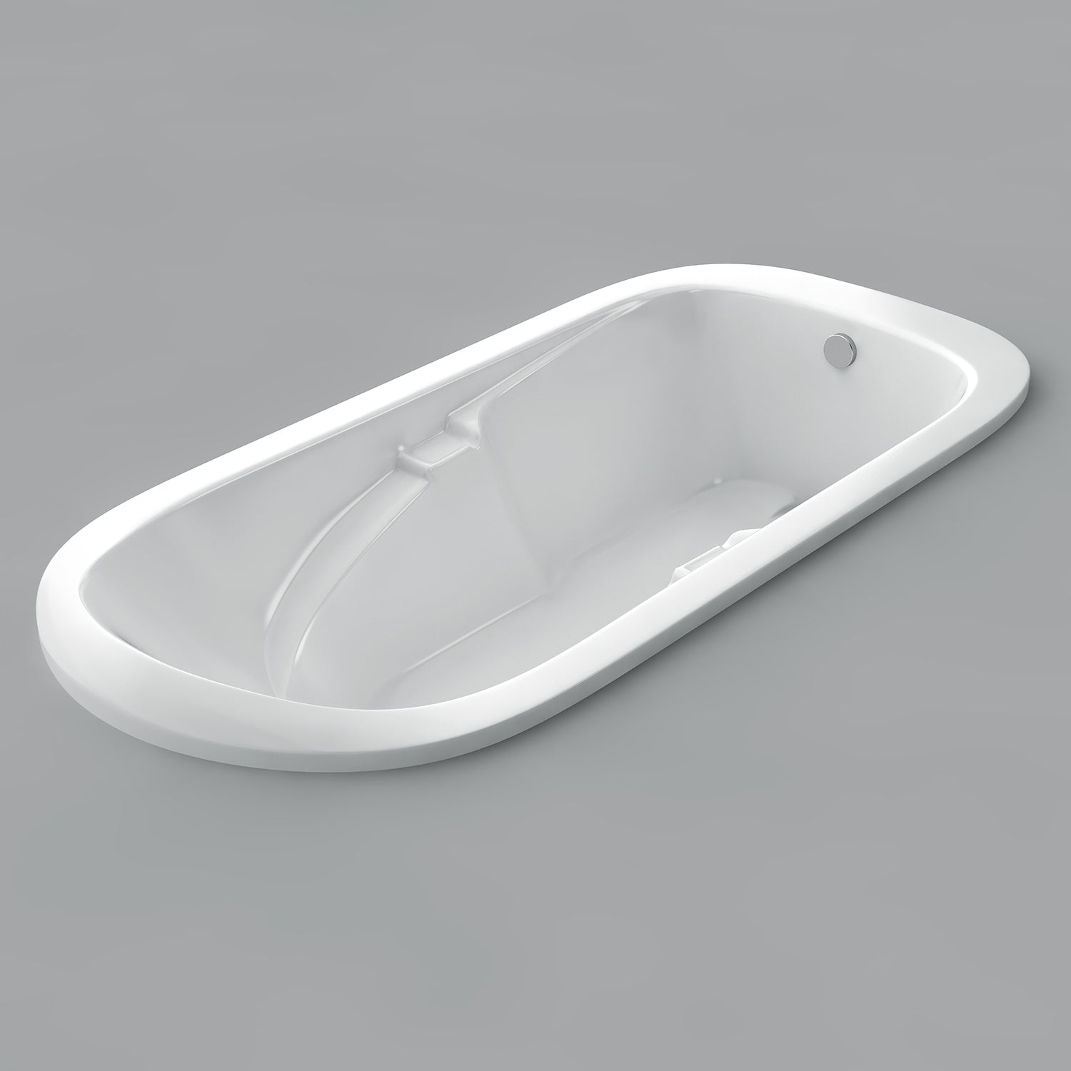 Acritec Marrakesh Oval Drop-In Bathtub – 68” × 35” – White