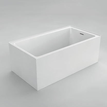 Acritec Niche 59¼" Corner Semi-Freestanding Soaker Bathtub – Right Hand Drain – White