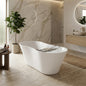 Acritec Palermo 46507 Freestanding Cast Composite Soaker Bathtub 64 x 28 x 22-1/4 in Gloss White