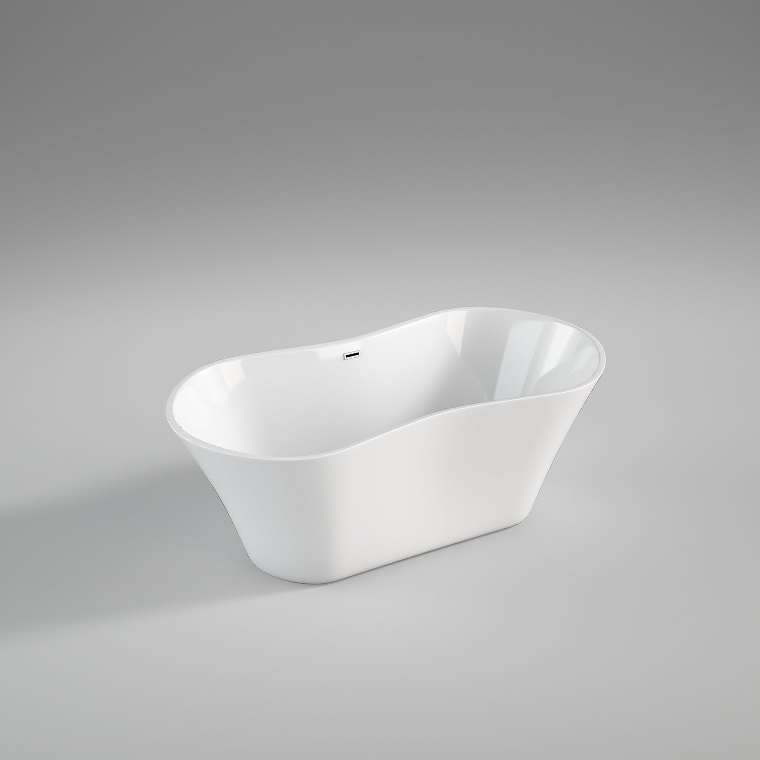 Acritec Palermo 46507 Freestanding Cast Composite Bathtub Side View Gloss White