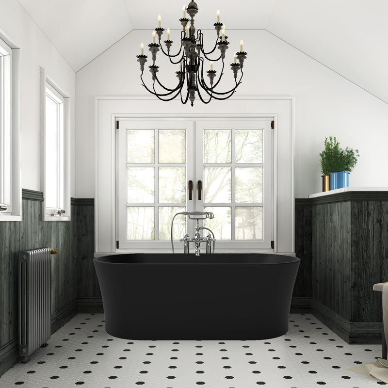 Acritec Penelope 66¼" Freestanding Bathtub – Matte Black