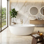 Acritec Poeta 46523 Freestanding Cast Composite Soaker Bathtub 68 x 31-1/2 x 21-1/4 in White