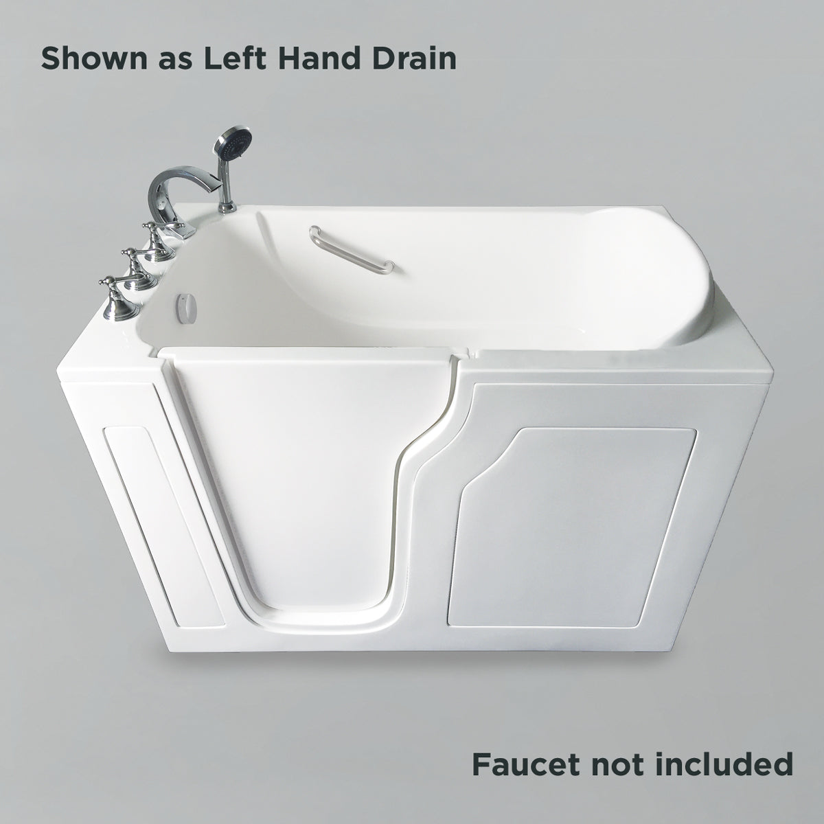 Acritec Pride 53" Walk-In Soaker Bathtub – 53" x 30" x 41" – White