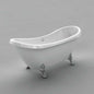 Acritec Rhapsody 43171 – 68-inch Acrylic Double-Ended Clawfoot Bathtub – Chrome Legs
