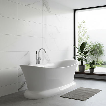 Acritec Sandor 69¾" Freestanding Acrylic Soaker Bathtub – White