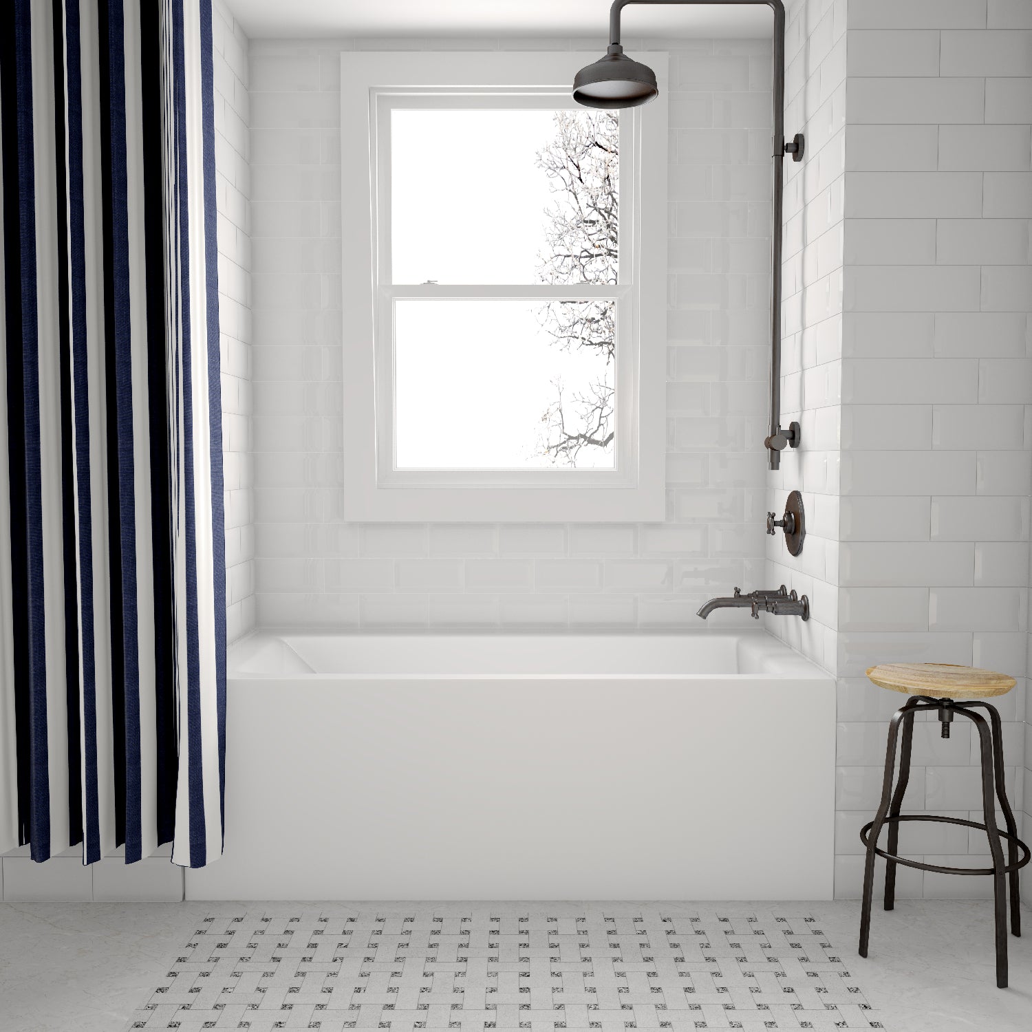 Acritec Simplicity Pure 7232 Alcove Bathtub – Side Profile