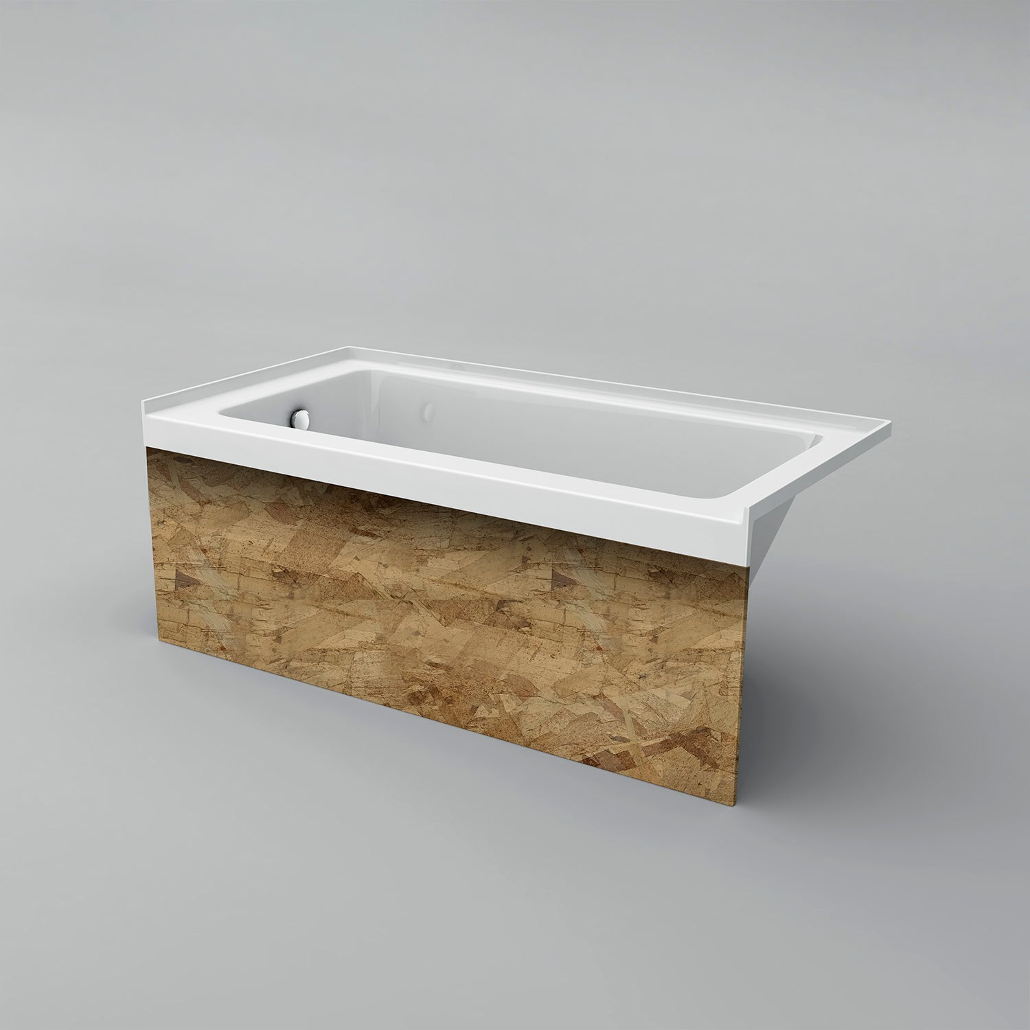 Acritec Simplicity Wood Panel 6032 Alcove Bathtub – Wood Apron for Tile Application