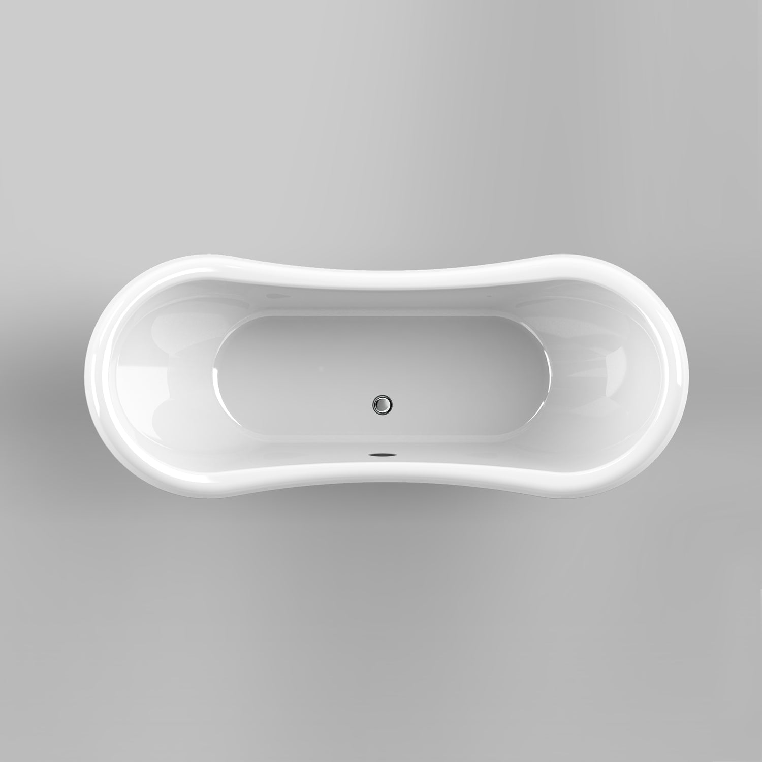 Acritec Rhapsody 43171 – Top-down view, acrylic clawfoot bathtub