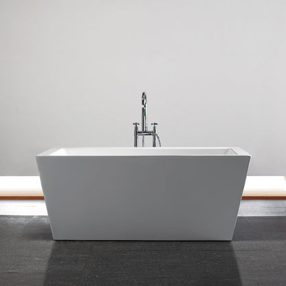 Acritec Toulon 59" Freestanding Acrylic Soaker Bathtub – White